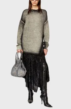 Женское серое шерстяное платье M-KIMOLOS DRESS Серый M Diesel A11160 0BIAF