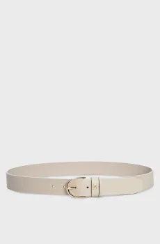 Женский бежевый кожаный ремень ESSENTIAL EFFORTLESS 3.5 GOLD Бежевый 75 Tommy Hilfiger AW0AW16799