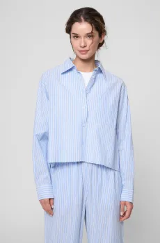 Женская голубая рубашка в полоску Голубой M PRPY PWCSTANN0035