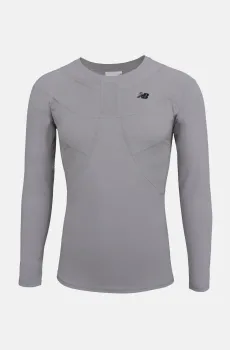 Мужской серый компрессионный тренировочный лонгслив Серый L New Balance MT231756RCD