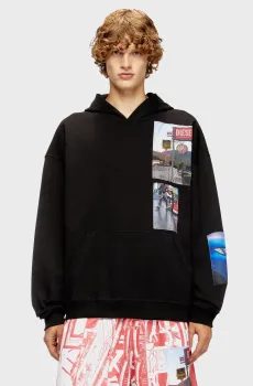 Мужское черное худи S-BOXT-HOOD-T6 Черный XL Diesel A19642 0BMBJ