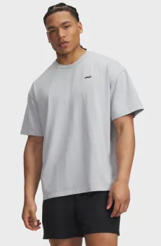 Мужская светло-серая футболка UA M HWT OS WASH SS Серый L Under Armour 6014444-011