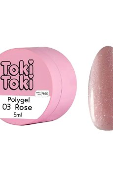 Полигель для моделирования ногтей Toki Toki Polygel 03 Rose, 5 мл
