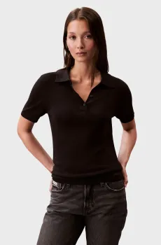 Женское черное поло Fine Gauge Черный S Calvin Klein LV044C341G