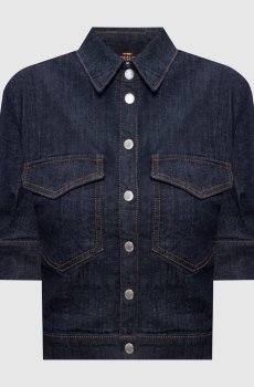 Синяя джинсовая рубашка на кнопках