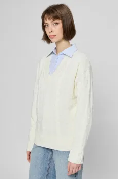 Женский белый пуловер Белый XS HUGO 50554075;115