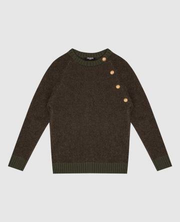 Детский зеленый свитер с шерстью