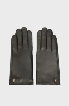 Женские черные кожаные перчатки ELEVATED Черный S-M Tommy Hilfiger AW0AW18586