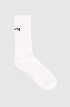 Белые утепленные носки с узором логотипа