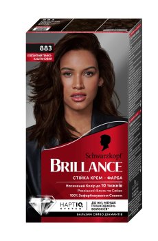Интенсивная крем-краска для волос Brillance 883 Элегантний темно-каштановый, 160 мл