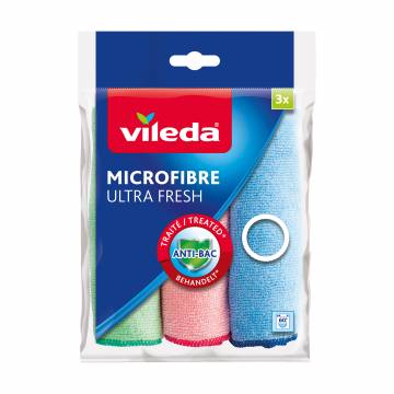 Салфетки для уборки Vileda Microfiber Ultra Fresh из микрофибры, 3 шт Салфетки для уборки Vileda Microfiber Ultra Fresh из микрофибры, 3 шт