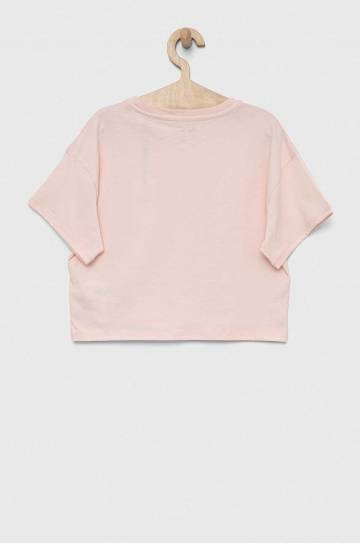 Детская хлопковая футболка Pepe Jeans Non-denim цвет розовый