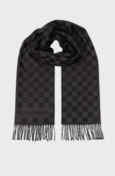 Мужской шерстяной шарф в клетку Разноцветный ONESIZE Karl Lagerfeld 554131.805001;990