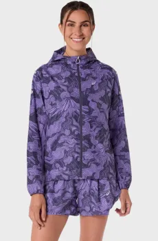 Женская фиолетовая ветровка с узором Фиолетовый M Asics 2012D431-500