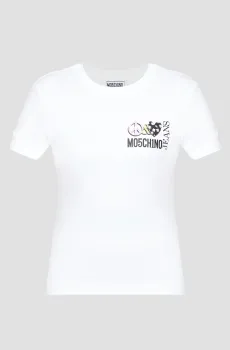 Женская белая футболка Белый XS Moschino J0707.3762;3001