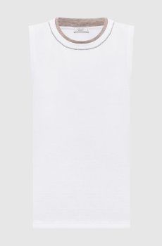 Белый топ с цепочкой мониль и люрексом