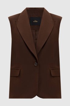 Коричневый жилет с льном