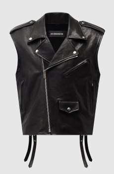 Черный кожаный жилет Faltin Perfecto