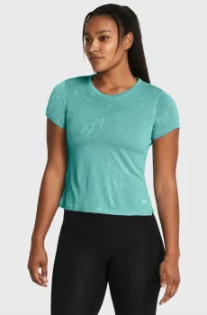 Женская бирюзовая футболка UA Launch Splatter SS Бирюзовый XS Under Armour 1382435-482