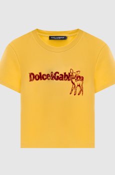 Желтая футболка с фактурным принтом