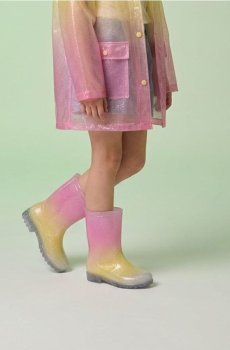 Високі гумові чоботи з ефектом омбре - різнобарвний