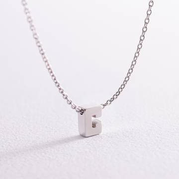 Серебряное колье с буквой "С" 1105 С Серебряное колье с буквой "С" 1105 С