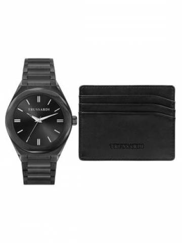 Trussardi Набір з годинника і картхолдера R2453156007 Чорний Trussardi Набір з годинника і картхолдера R2453156007 Чорний