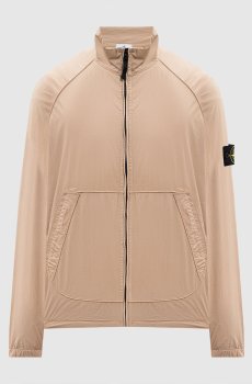 Бежевая куртка с патчем логотипа