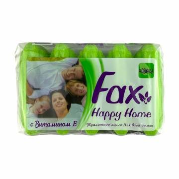 Туалетне мило FAX Happy Home Зеленое, 5*60 г Туалетне мило FAX Happy Home Зеленое, 5*60 г
