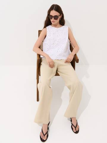 Mohito - Бавовняний топ - білий - 40