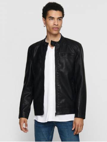 Only & Sons Куртка зі штучної шкіри Al 22011975 Чорний Regular Fit Only & Sons Куртка зі штучної шкіри Al 22011975 Чорний Regular Fit