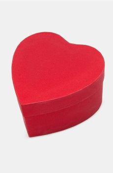 Валентинкова подарункова коробка з блискітками у формі серця - червоний
