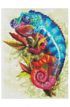 Алмазная мозаика Ideyka Яркий хамелеон, 30*40 см (AMO7457)
