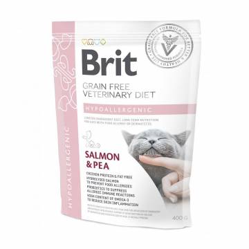 Сухой корм для кошек с пищевой аллергией Brit Veterinary Diet Cat Hypoallergenic с лососем и горохом, 400 г Сухой корм для кошек с пищевой аллергией Brit Veterinary Diet Cat Hypoallergenic с лососем и горохом, 400 г