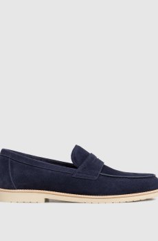 Синие замшевые лоферы