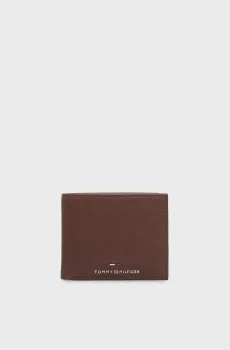 Мужской коричневый кожаный кошелек TH PREMIUM MINI CC WALLET Коричневый ONESIZE Tommy Hilfiger AM0AM12781