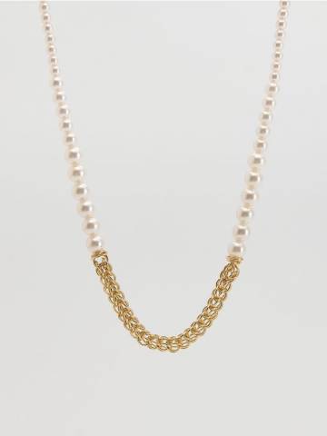 Reserved - Набір намист з підвісками - білий - 385FD-00X