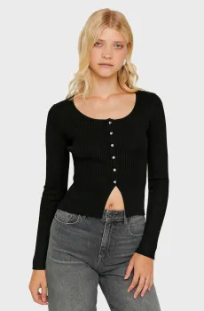 Женский черный топ Черный S Tally Weijl SCAVISADIA