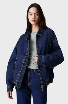 Женская темно-синяя джинсовая куртка DENIM BOMBER Синий S Calvin Klein Jeans J20J224717