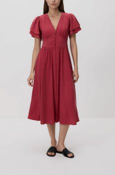 Reserved - Сукня міді з модальним принтом - червоний - 890KI-33X