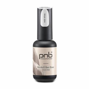 Файбер база для гель-лака PNB Revital Fiber Base Hema Free White Milk, 8 мл Файбер база для гель-лака PNB Revital Fiber Base Hema Free White Milk, 8 мл