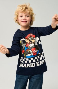 Футболка з довгим рукавом Super Mario - темно-синій