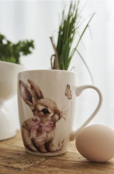 Керамічне горнятко з принтом зайчика - різнобарвний