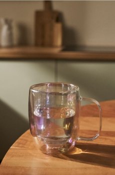 Скляна кружка з подвійним дном - clear