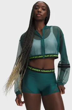 Женское зеленое худи HeatGear Mesh FZ Зеленый XS Under Armour 6012295-338