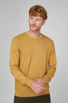 Мужской горчичный шерстяной джемпер Желтый S Pierre Cardin РС.-C5 50710.5038