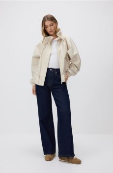 Reserved - Коротка парка зі шнурками - нюдовий - 508IA-02X