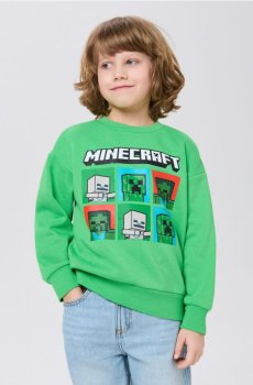 Світшот із круглим вирізом і принтом Minecraft - свіжий зелений