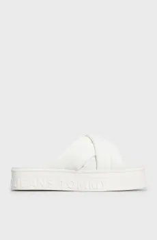 Женские белые слайдеры TJW LETTERING FLATFORM SANDAL Белый 36 Tommy Jeans EN0EN02465