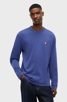 Мужской фиолетовый лонгслив REG BADGE TEE LS Фиолетовый L Tommy Jeans DM0DM21974